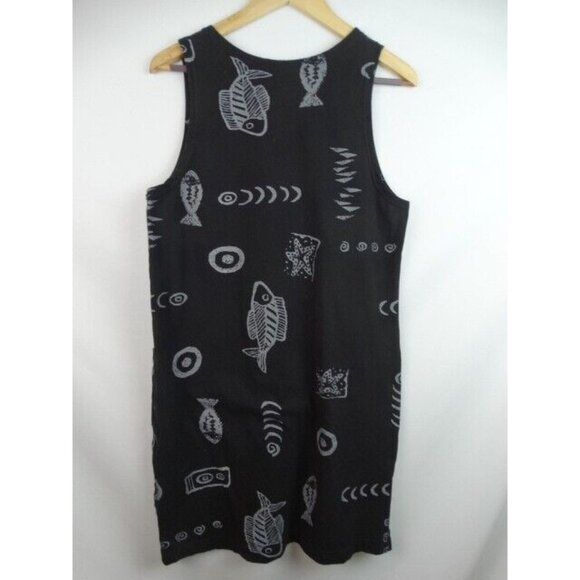 ingear Resort Dress Womens Size Medium Black Fish Sleeveless Swim Cover Up Dress - Picture 7 of 8
